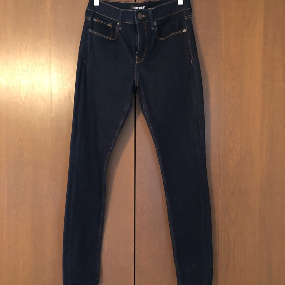 Mid-rise Denim Leggings